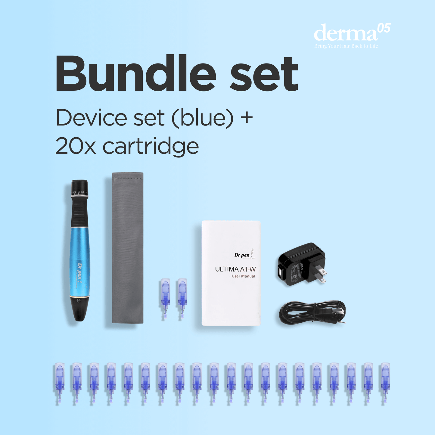 Dr. Pen A1 with 20x extra 12-needle cartridges