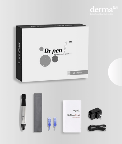 Dr. Pen A1 with 20x extra 12-needle cartridges (Silver)